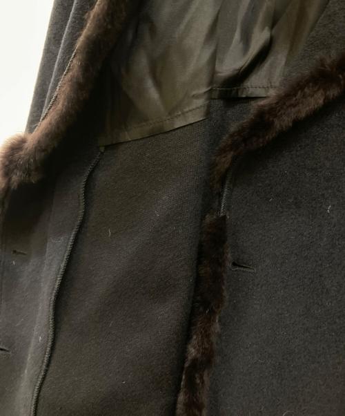 FENDI（フェンディ）FENDI (フェンディ) アンゴラ・カシミヤ混ファー付きコート ブラック サイズ:42の古着・服飾アイテム