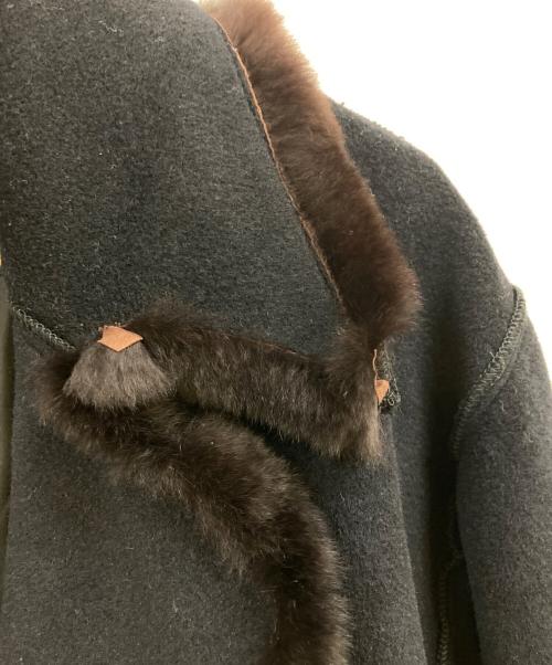 FENDI（フェンディ）FENDI (フェンディ) アンゴラ・カシミヤ混ファー付きコート ブラック サイズ:42の古着・服飾アイテム