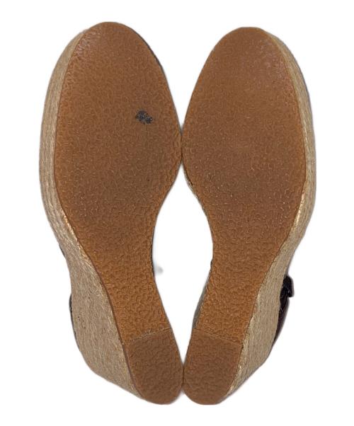 HERMES（エルメス）HERMES (エルメス) レースアップウェッジソールパンプス ブラック サイズ:記載なし(24㎝相当)の古着・服飾アイテム