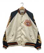 HARLEY-DAVIDSONハーレーダビッドソン）の古着「ファイヤパターンスタジャン」｜ブラック×ライトグレー