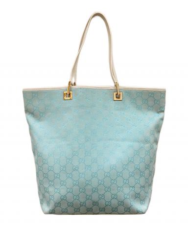 GUCCI 手さげバッグ 中古・古着通販】GUCCI (グッチ) GGキャンバス レザーハンドルトート