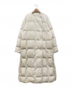 TODAYFULトゥデイフル）の古着「ノーカラーキルティングダウンコート」｜アイボリー