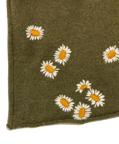 tricot COMME des GARCONS（トリココムデギャルソン）tricot COMME des GARCONS (トリココムデギャルソン) フラワー刺繍 ウールブレンドニット オリーブ サイズ:下記参照の古着・服飾アイテム