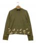 tricot COMME des GARCONS（トリココムデギャルソン）の古着「フラワー刺繍 ウールブレンドニット」｜オリーブ