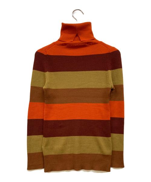 JUNYA WATANABE COMME des GARCONS（(ジュンヤワタナベ コムデギャルソン）JUNYA WATANABE COMME des GARCONS (ジュンヤワタナベ コムデギャルソン) タートルネック ボーダーニット オレンジ サイズ:下記参照の古着・服飾アイテム