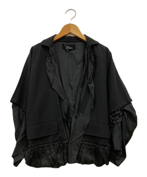 tricot COMME des GARCONS（トリココムデギャルソン）tricot COMME des GARCONS (トリココムデギャルソン) フリル切替ウールデザインジャケット ブラック サイズ:Sの古着・服飾アイテム