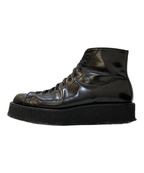 REGULATION Yohji Yamamoto（レギュレーションヨウジヤマモト）REGULATION Yohji Yamamoto (レギュレーションヨウジヤマモト) レザー デミブーツ ブラック サイズ:不明(26~27㎝相当)の古着・服飾アイテム