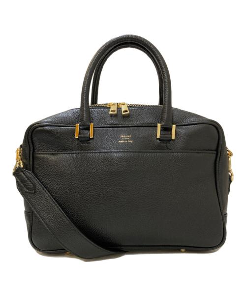 Manuel MILANO（マニュエルミラノ）Manuel MILANO (マニュエルミラノ) MIDI 2WAYレザーショルダーバッグ ブラックの古着・服飾アイテム