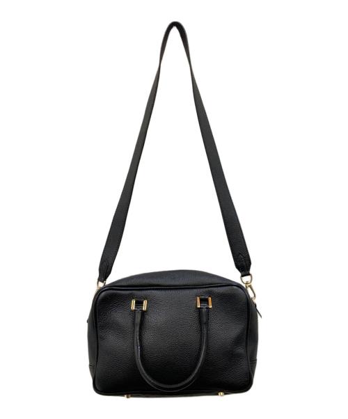 Manuel MILANO（マニュエルミラノ）Manuel MILANO (マニュエルミラノ) MIDI 2WAYレザーショルダーバッグ ブラックの古着・服飾アイテム