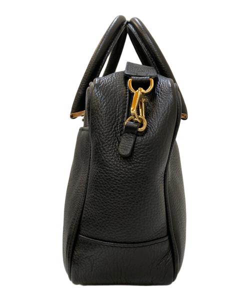 Manuel MILANO（マニュエルミラノ）Manuel MILANO (マニュエルミラノ) MIDI 2WAYレザーショルダーバッグ ブラックの古着・服飾アイテム