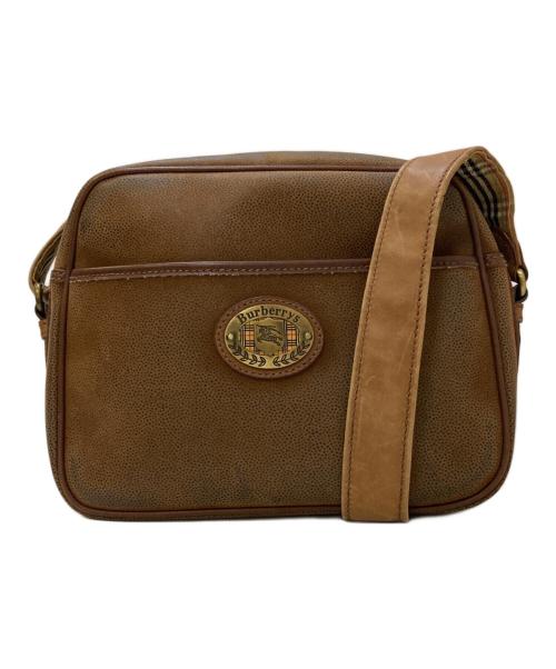 Burberry's（バーバリー）Burberry's (バーバリーズ) ノバチェックストラップ レザーショルダーバッグ ブラウンの古着・服飾アイテム