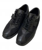 GUCCIグッチ）の古着「レザー切替スニーカー」｜ブラック