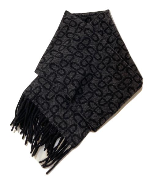 Christian Dior（クリスチャン ディオール）Christian Dior (クリスチャン ディオール) 総柄カシミヤウールストール ブラックの古着・服飾アイテム