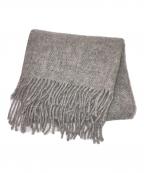 KLIPPANクリッパン）の古着「大判フリンジウールストール」｜グレー