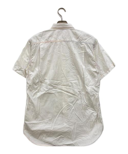 COMME des GARCONS SHIRT（コムデギャルソンシャツ）COMME des GARCONS SHIRT (コムデギャルソンシャツ) レインボーステッチ S/Sシャツ ホワイト サイズ:Ｌの古着・服飾アイテム