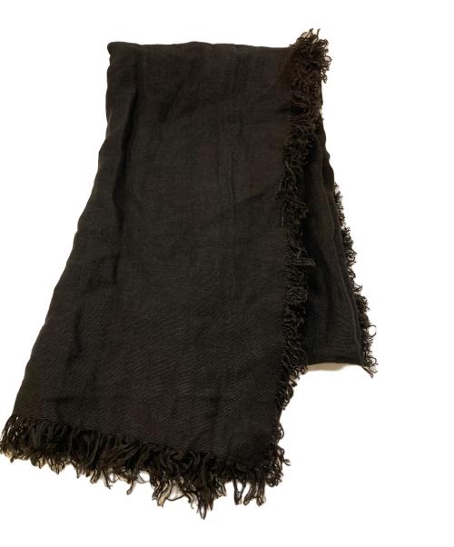 ASAUCE MELER（アソースメレ）ASAUCE MELER (アソースメレ) フリンジリネンストール ブラックの古着・服飾アイテム