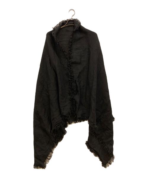 ASAUCE MELER（アソースメレ）ASAUCE MELER (アソースメレ) フリンジリネンストール ブラックの古着・服飾アイテム