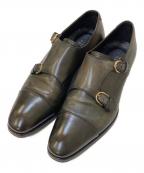 BARNEYS NEWYORKバーニーズ・ニューヨーク）の古着「MAX VERRE ダブルモンクストラップレザーシューズ」｜ブラウン