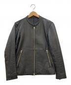 LIDnMリドム）の古着「ラムレザーライダースジャケット」｜ブラック