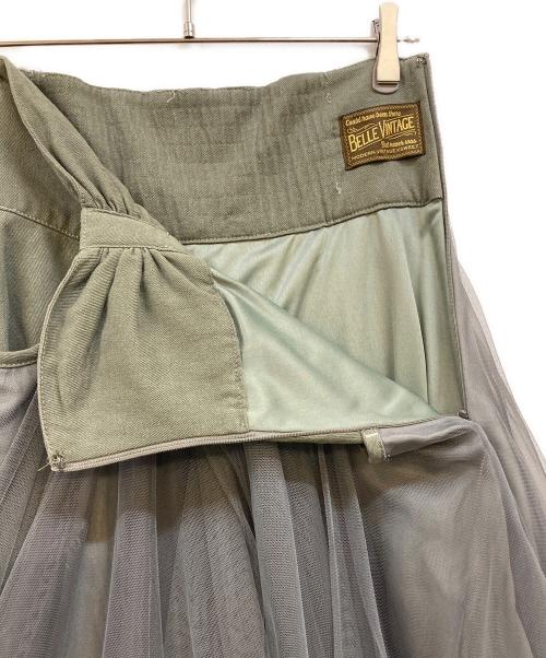 Belle vintage（ベル ヴィンテージ）Belle Vintage (ベル ヴィンテージ) ハイウエスト デニム ボリューム チュールスカート グリーン サイズ:Fの古着・服飾アイテム