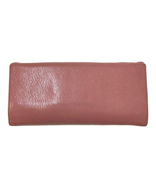 MIU MIU（ミュウミュウ）MIU MIU (ミュウミュウ) レザーロングウォレット ピンクの古着・服飾アイテム