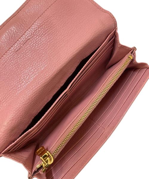 MIU MIU（ミュウミュウ）MIU MIU (ミュウミュウ) レザーロングウォレット ピンクの古着・服飾アイテム