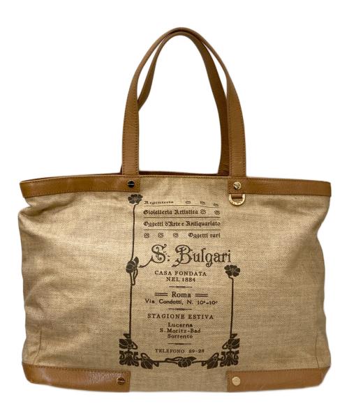 BVLGARI（ブルガリ）BVLGARI (ブルガリ) コレツィオーネ PVCトートバッグ ベージュの古着・服飾アイテム