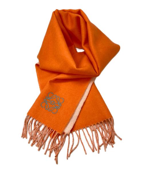 LOEWE（ロエベ）LOEWE (ロエベ) アナグラム ウールカシミヤマフラー オレンジの古着・服飾アイテム