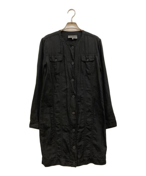 MM6 Maison Margiela（エムエムシックスメゾンマルジェラ）MM6 Maison Margiela (エムエムシックスメゾンマルジェラ) コットンリネンシャツワンピース ブラック サイズ:36の古着・服飾アイテム