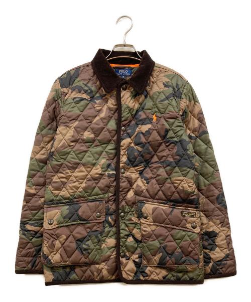 POLO RALPH LAUREN（ポロ・ラルフローレン）POLO RALPH LAUREN (ポロ・ラルフローレン) ポニー刺繍カモフラキルティングジャケット グリーン サイズ:キッズL(レディースXS相当)の古着・服飾アイテム