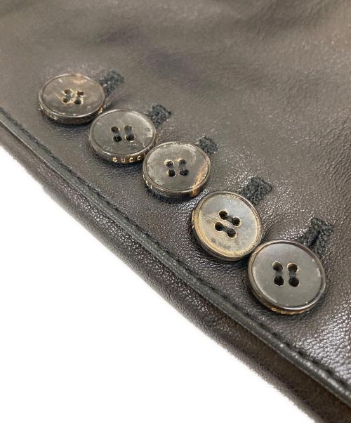 GUCCI（グッチ）GUCCI (グッチ) ラムレザー2Bテーラードジャケット ブラック サイズ:46の古着・服飾アイテム