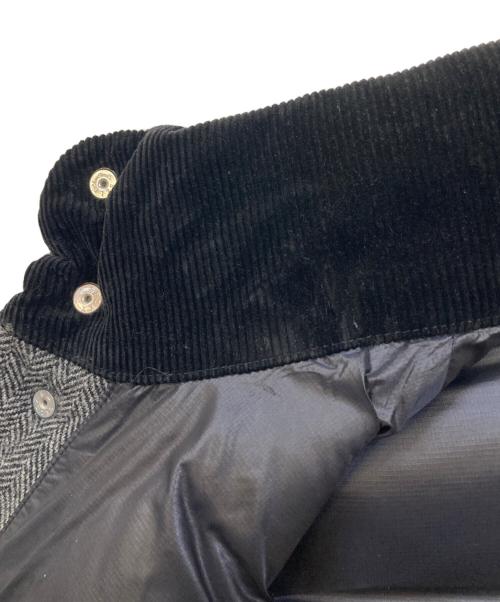 COMME des GARCONS HOMME（コムデギャルソン オム）COMME des GARCONS HOMME (コムデギャルソン オム) レザー切替 ヘリンボーン ダウンベスト グレー サイズ:Sの古着・服飾アイテム