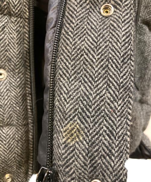 COMME des GARCONS HOMME（コムデギャルソン オム）COMME des GARCONS HOMME (コムデギャルソン オム) レザー切替 ヘリンボーン ダウンベスト グレー サイズ:Sの古着・服飾アイテム