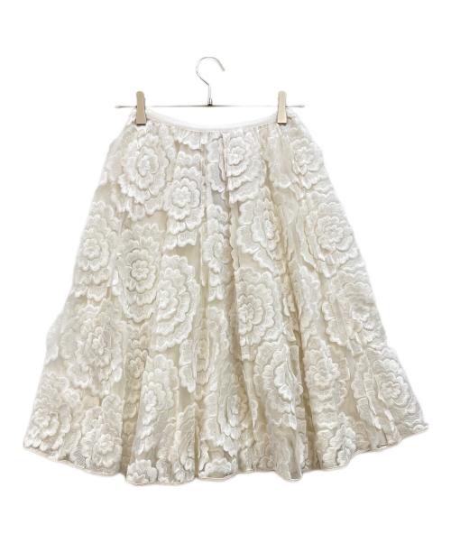 N°21（ヌメロヴェントゥーノ）N°21 (ヌメロヴェントゥーノ) フラワーレーススカート ホワイト サイズ:38 未使用品の古着・服飾アイテム
