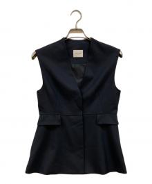 Demi-Luxe Beams（デミルクス ビームス）の古着「ツイル ペプラム ジレ」｜ネイビー