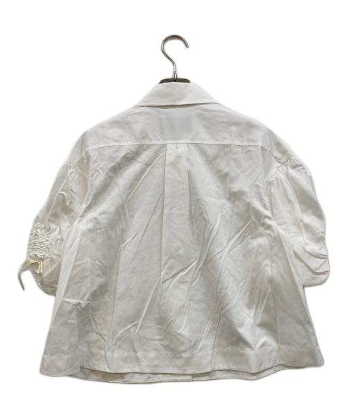 Simone Rocha（シモーネ ロシャ）Simone Rocha (シモーネ ロシャ) パフスリーブパールチェーンシャツ ホワイト サイズ:UK8の古着・服飾アイテム