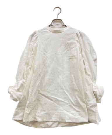 【1度着用】yori shirocon ハートフクレカフスリボンブラウス 36 yori］shirocon ハートフクレカフスリボンブラウス 1度着用】yori