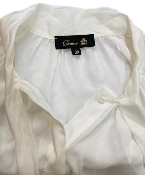 DRAWER（ドゥロワー）DRAWER (ドゥロワー) シルク比翼ボウタイシャツ ホワイト サイズ:38の古着・服飾アイテム