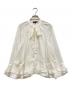 DRAWER（ドゥロワー）の古着「シルク比翼ボウタイシャツ」｜ホワイト