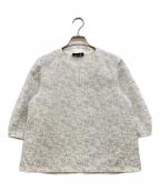 DRAWERドゥロワー）の古着「ラメパフスリーブブラウス」｜ホワイト