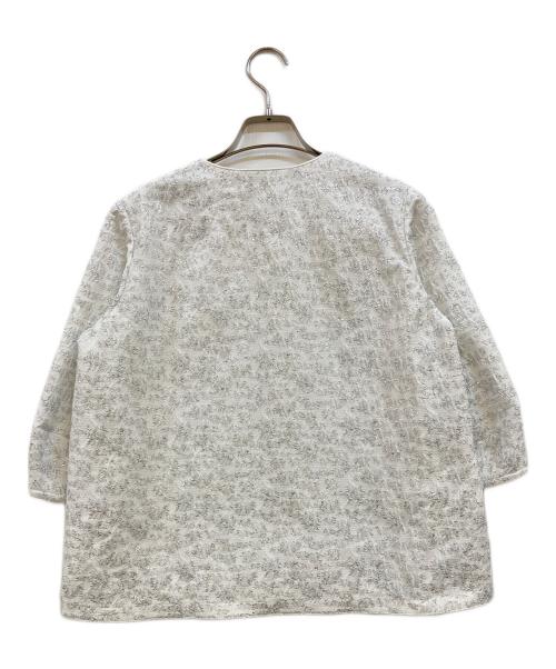 DRAWER（ドゥロワー）Drawer (ドゥロワー) ラメパフスリーブブラウス ホワイト サイズ:36の古着・服飾アイテム