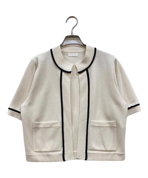 BALLSEY（ボールジィ）BALLSEY (ボールジィ) ミラノリブ ショート スリーブカーディガン アイボリー サイズ:Sの古着・服飾アイテム