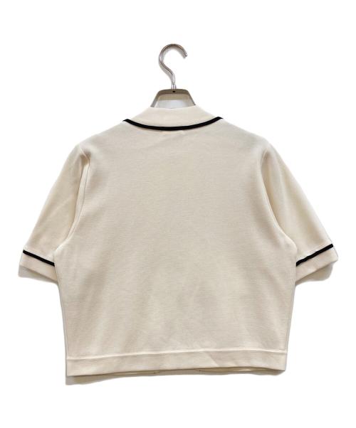 BALLSEY（ボールジィ）BALLSEY (ボールジィ) ミラノリブ ショート スリーブカーディガン アイボリー サイズ:Sの古着・服飾アイテム