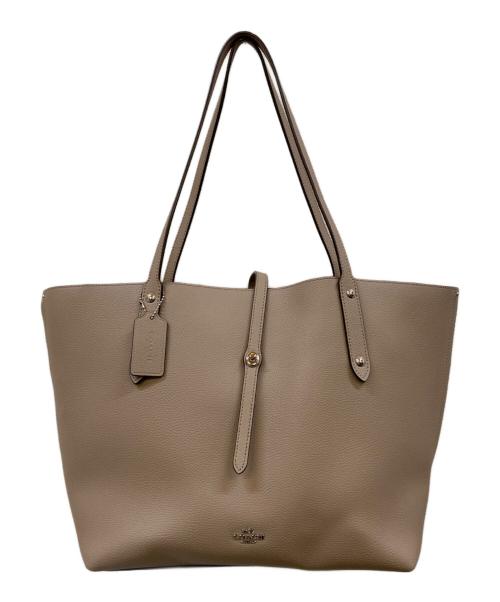 COACH（コーチ）COACH (コーチ) マーケット レザートートバッグ ベージュの古着・服飾アイテム
