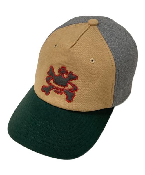 Vivienne Westwood（ヴィヴィアンウエストウッド）Vivienne Westwood (ヴィヴィアンウエストウッド) オーブ&ハート刺繍キャップ ベージュ×グレーの古着・服飾アイテム