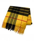 JOHNSTONS OF ELGINジョンストンズオブエルガン）の古着「カシミヤチェック大判ストール」｜イエロー