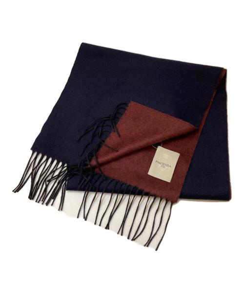 PIACENZA（ピアチェンツァ）PIACENZA (ピアチェンツァ) シルクウールリバーシブルマフラー ネイビー×レッド 未使用品の古着・服飾アイテム