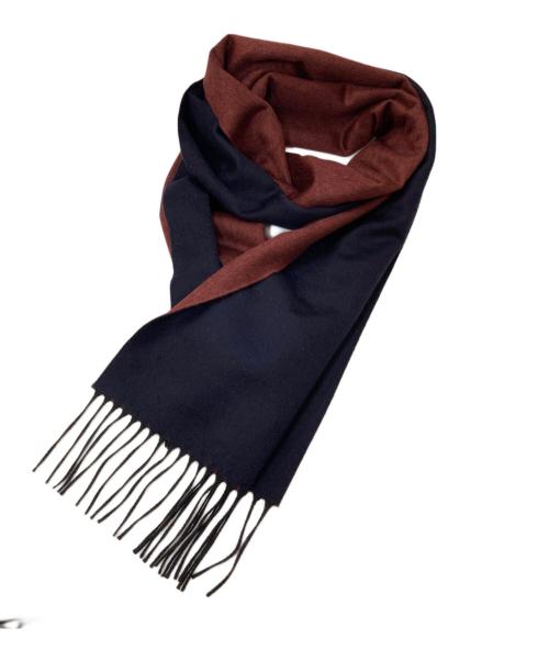 PIACENZA（ピアチェンツァ）PIACENZA (ピアチェンツァ) シルクウールリバーシブルマフラー ネイビー×レッド 未使用品の古着・服飾アイテム