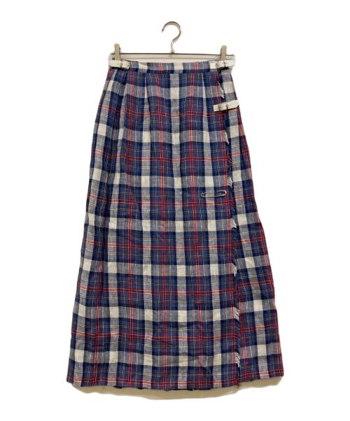 O'NEIL OF DUBLIN（オニールオブダブリン）O'NEIL OF DUBLIN (オニールオブダブリン) リネンラップスカート ブルー サイズ:Free 未使用品の古着・服飾アイテム