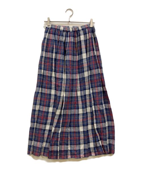 O'NEIL OF DUBLIN（オニールオブダブリン）O'NEIL OF DUBLIN (オニールオブダブリン) リネンラップスカート ブルー サイズ:Free 未使用品の古着・服飾アイテム